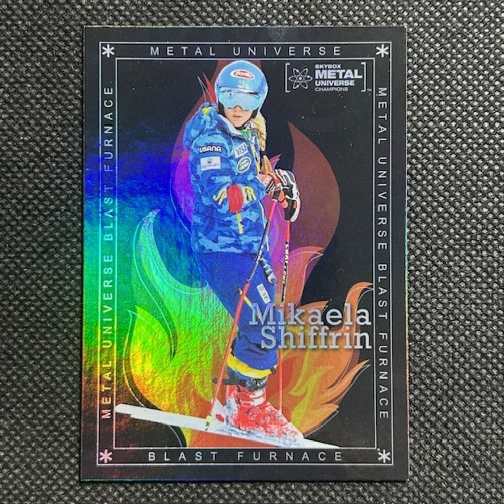 2021 Skybox Metal Universe Champions - Blast Furnace Mikaela Shiffrin #BF-8 RC